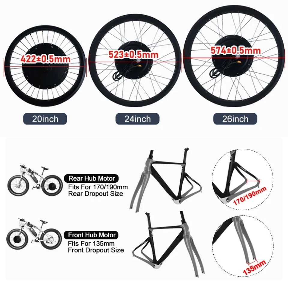 72V 3000W Fat Tire Snow Bike M - đánh giá và giá Ebike Conversion Kit 72V 3000W